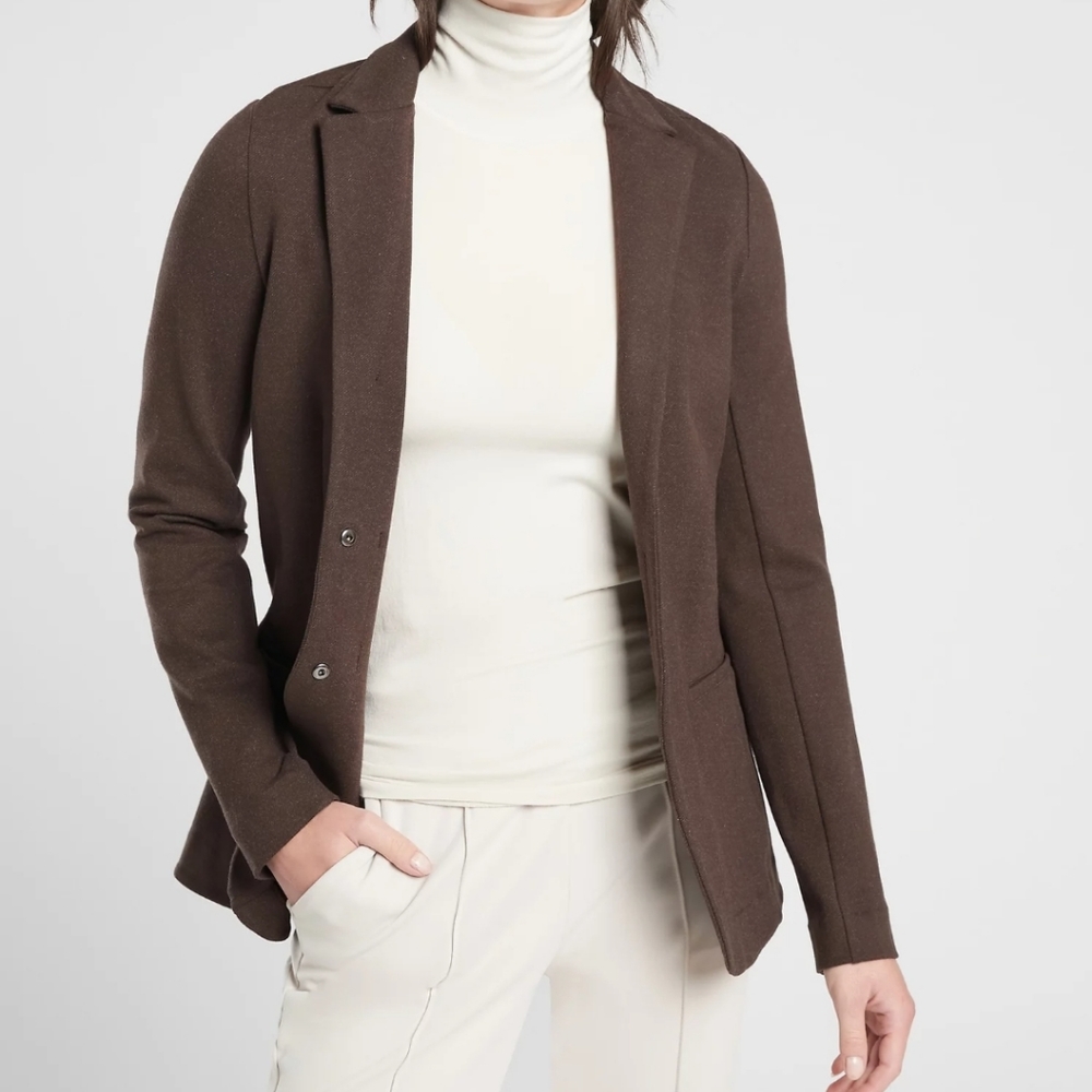 Athleta NWT Venice Textured Blazer - Size 2, Brown